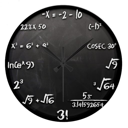 Image of Maths Equation Clock (Black)