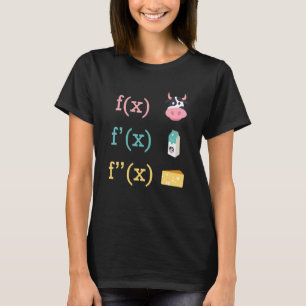 Maths Fun Cow Milk Cheese Derivation Infinity Calc T-Shirt