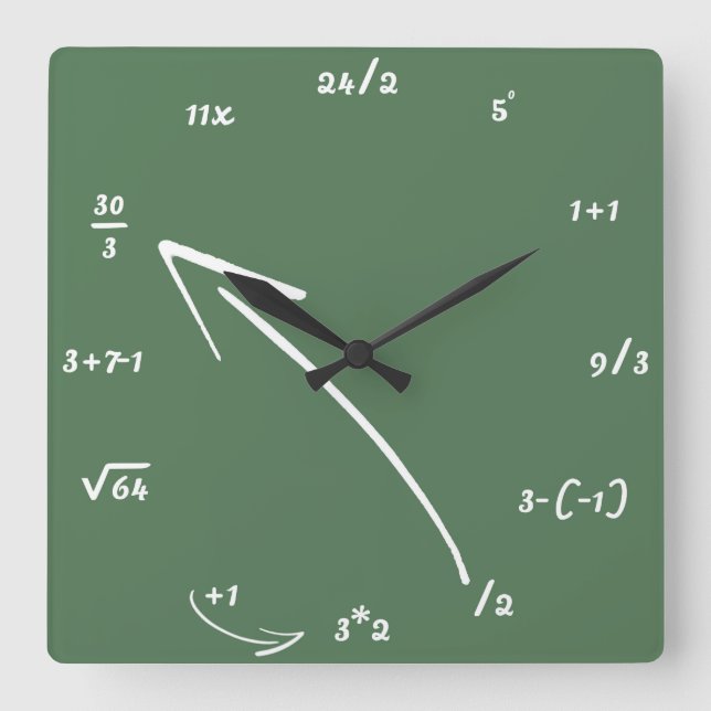 Maths Mathematical Equations Square Wall Clock (Front)