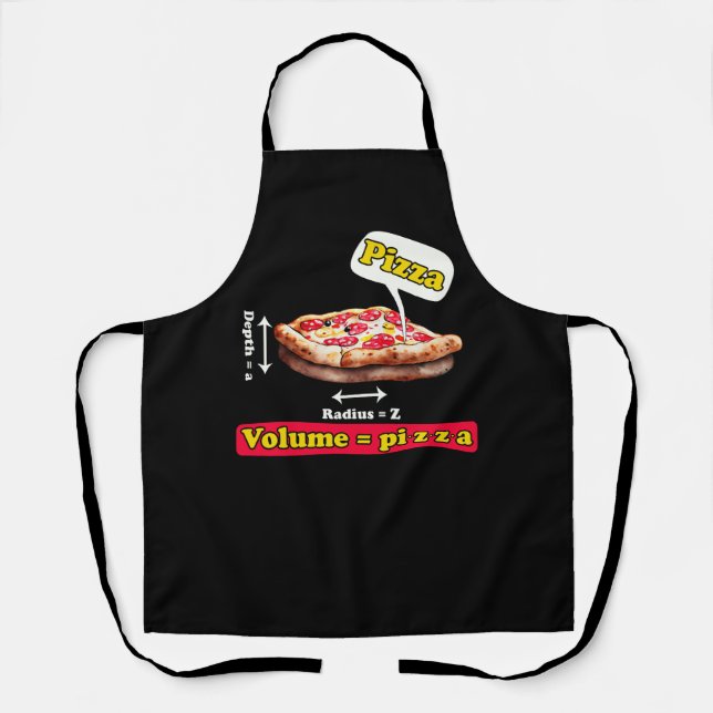 Maths Nerd Pizza Lovers Math Teacher Volume Formul Apron (Front)