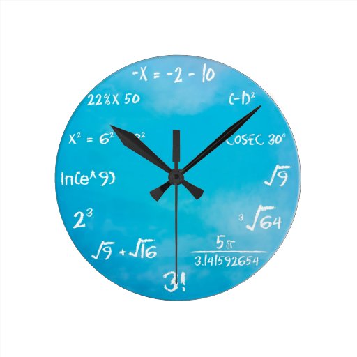 Image of Maths Quiz Clock - Clock Blue