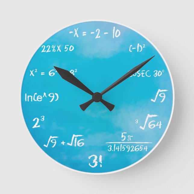 Maths Quiz Clock - Clock Blue (Front)