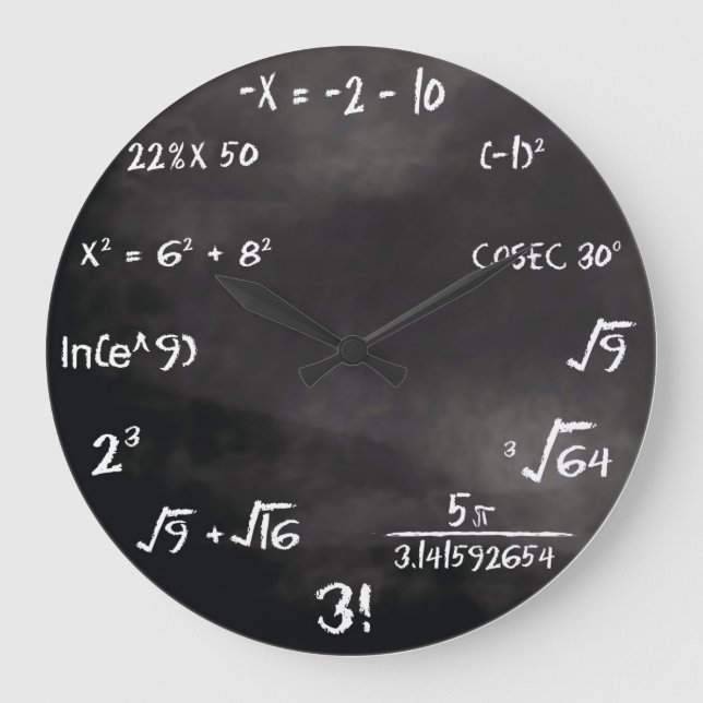 Maths Quiz Round Clock (Custom) (Front)