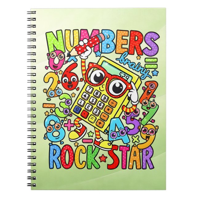 Maths Rock Star Numbers Notebook for School (Front)