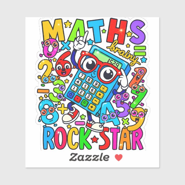 Maths Rock Star Sticker for Kids UK (Sheet)