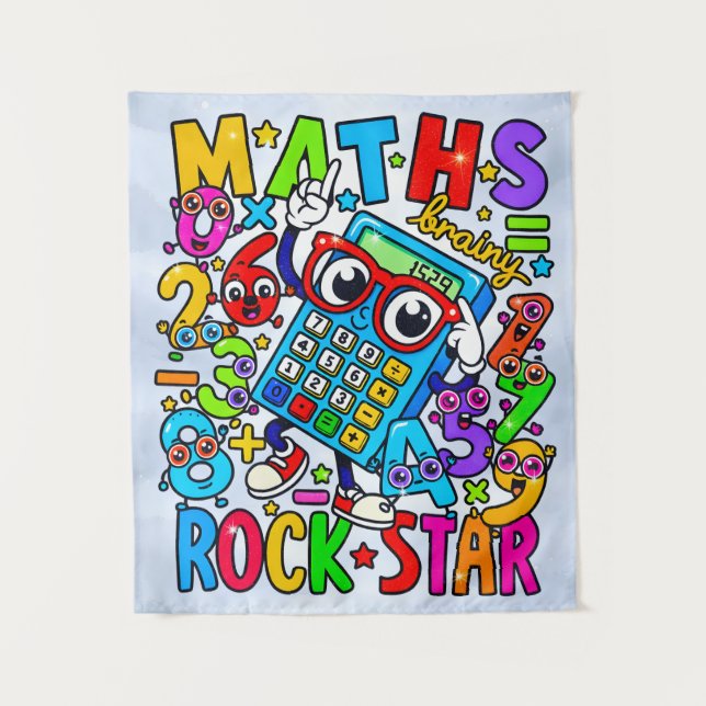 Maths Rockstar Banner for Number Day Schools Tapestry (Front)