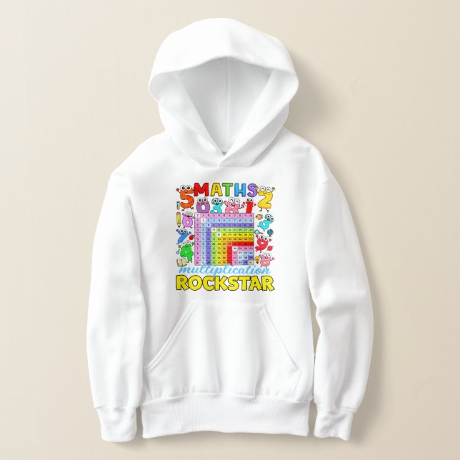 Maths Rockstar Cute Calculator Hoodie (Laydown)