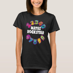 Maths Rockstar Kids Cool Monster Numbers Maths T-Shirt