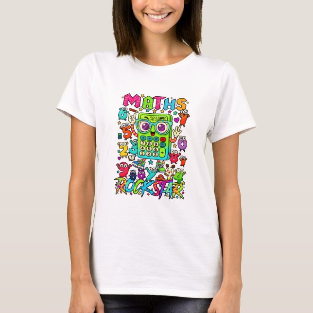 Maths Rockstar T Shirt for Teachers and Schools (Front)