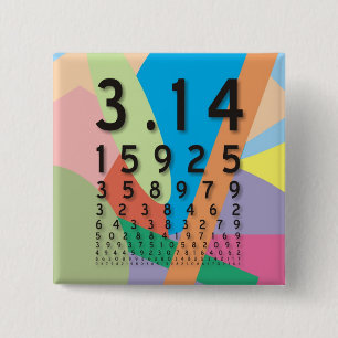 Maths: the colourful mathematical constant of Pi 15 Cm Square Badge