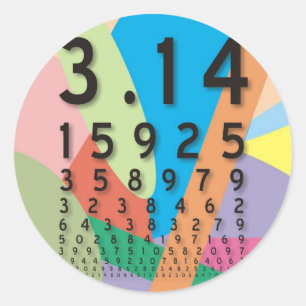 Maths: the colourful mathematical constant of Pi Classic Round Sticker