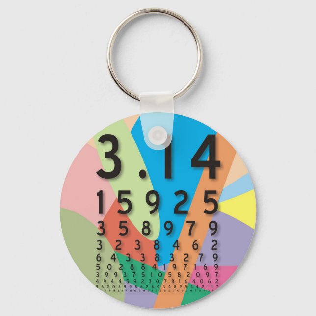 Maths: the colourful mathematical constant of Pi Key Ring (Front)