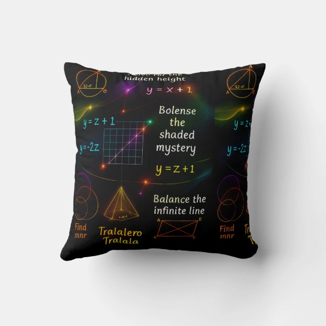 MATHS "TRALALERO TRALALA" Geometric Equation Puzzl Cushion (Back)