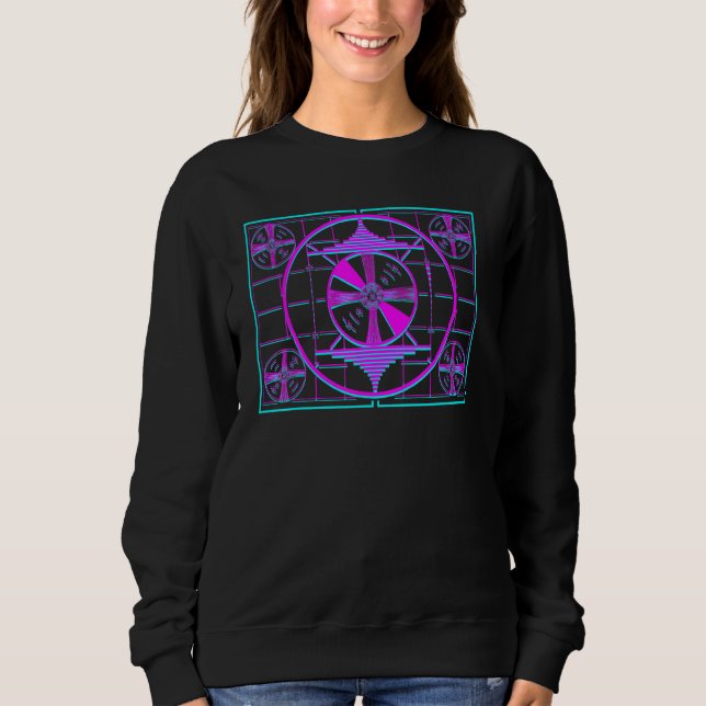 Mathware Geeky Tv Test Pattern Mathematics Math Pu Sweatshirt (Front)