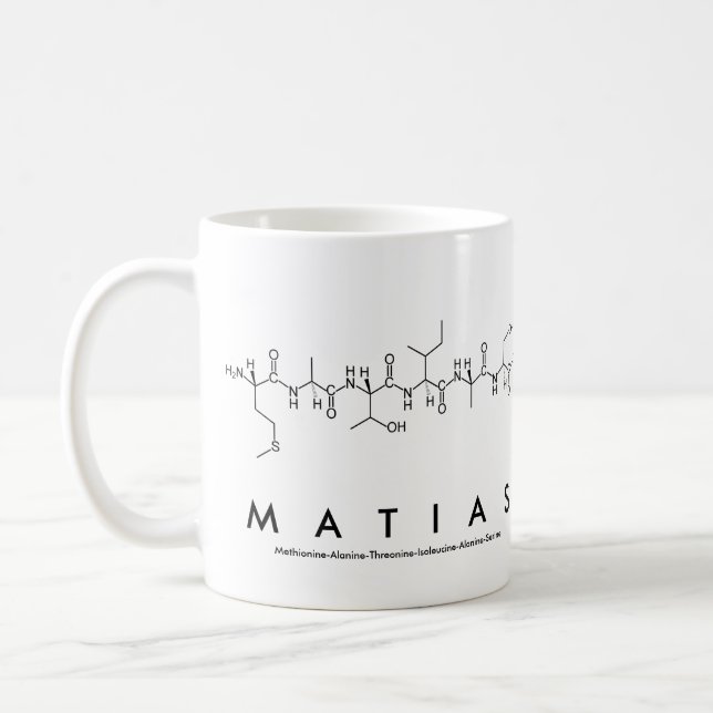 Matias peptide name mug (Left)