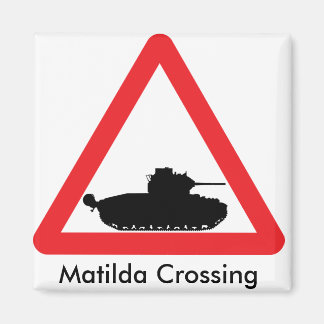 Matilda crossing warning sign magnet