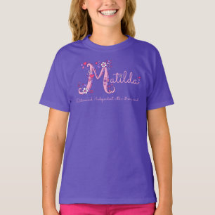 Matilda girls M name meaning monogram t-shirt