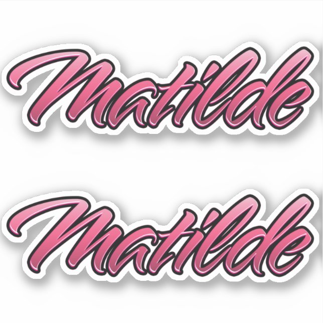 Matilde faded pink stickers sticker set (Front)