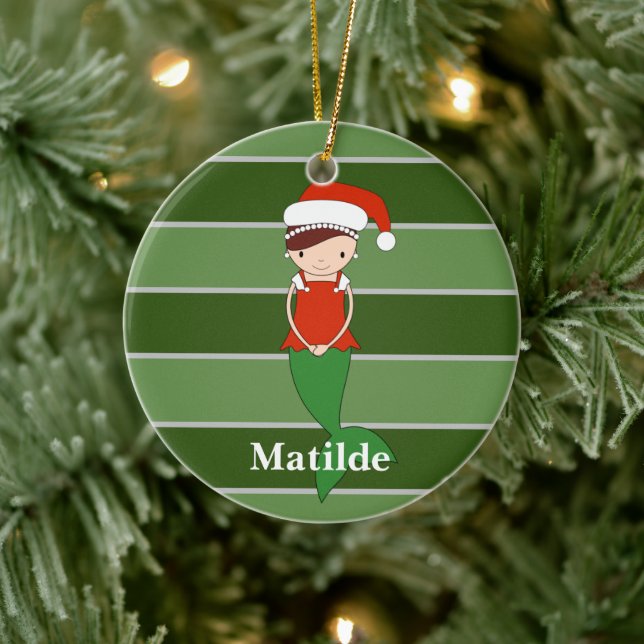 Matilde Mermaid Christmas Special Ceramic Tree Decoration (Tree)