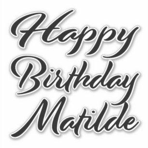 Matilde name first name black Sticker birthday