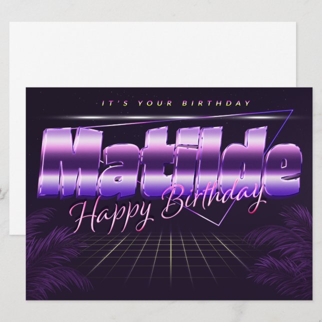 Matilde Name First name pura retro card Birthday (Front/Back)
