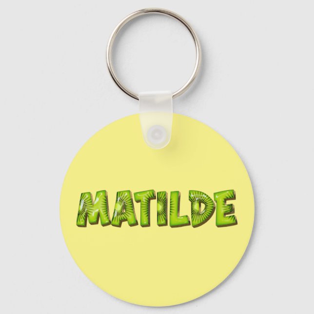 Matilde Name Kiwi Design Key Fans Key Ring (Front)