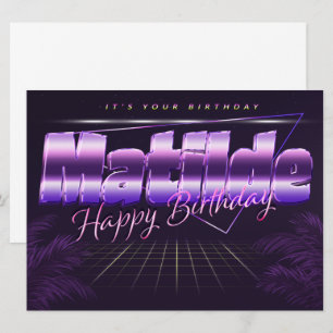 Matilde Name Vorname lila retro Karte Geburtstag Card