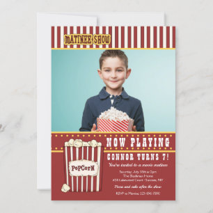 Matinee Show Photo Birthday Party Invitation