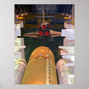 Mating of Shuttle Discovery with Tank and Boosters Poster