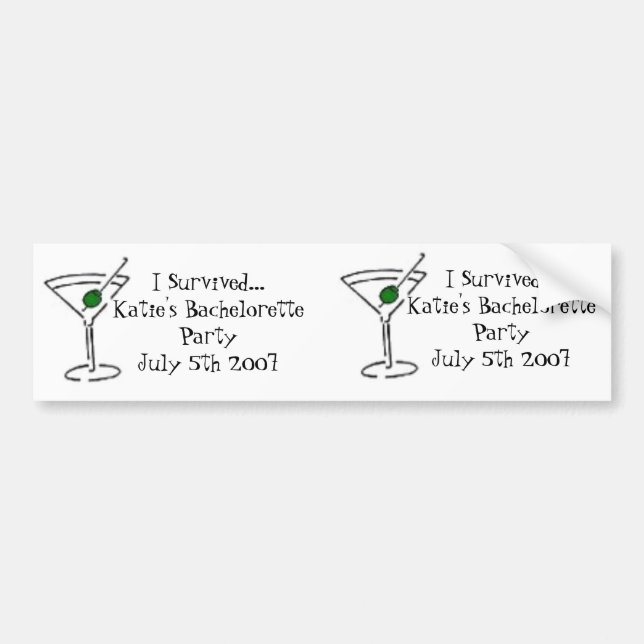 matini, matini, I Survived...Katie's Bacheloret... Bumper Sticker (Front)