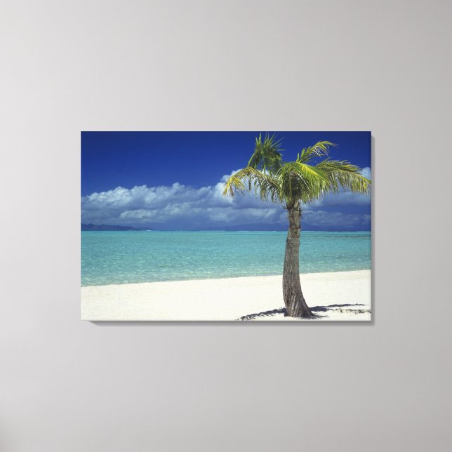 Matira Beach on the island of Bora Bora, 2 Canvas Print (Front)