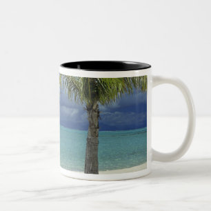 Matira Beach on the island of Bora Bora, 2 Two-Tone Coffee Mug