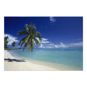 Matira Beach on the island of Bora Bora, Photo Print