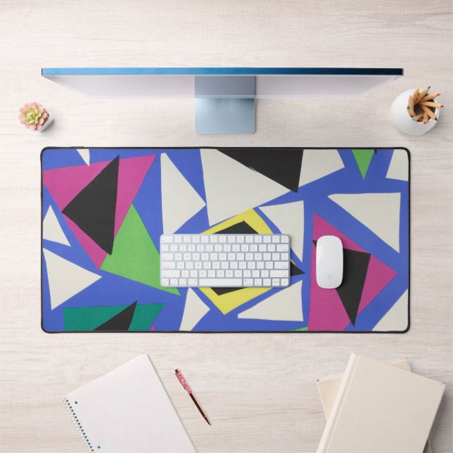 Matisse Abstract Geometric Blue Cut Out Art Desk Mat (Office 1)