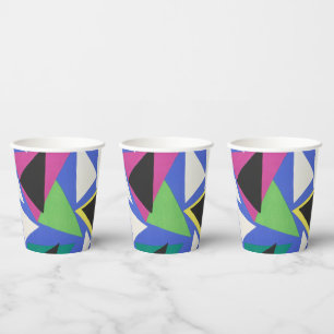 Matisse Abstract Geometric Blue Cut Out Art Paper Cups