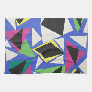 Matisse Abstract Geometric Blue Cut Out Art Tea Towel