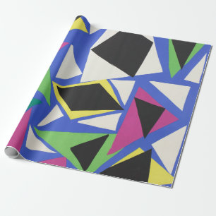 Matisse Abstract Geometric Blue Cut Out Art Wrapping Paper