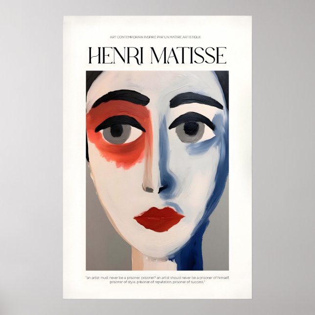 Matisse Art Prints - Abstract Face Portrait Poster (Front)