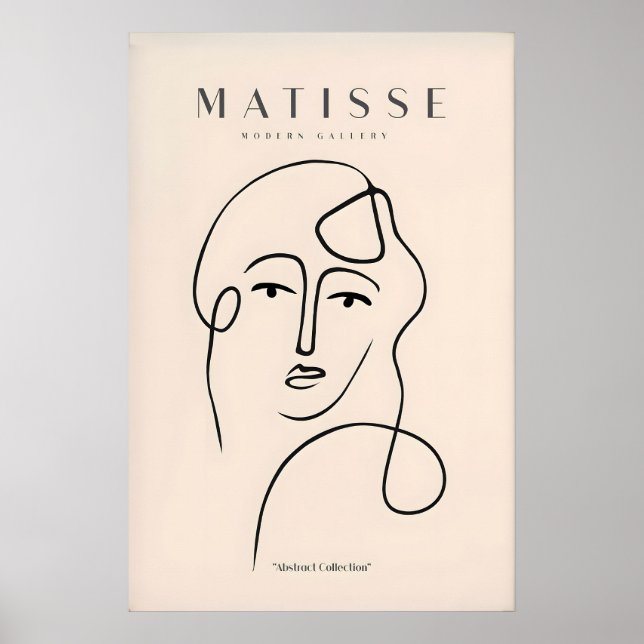 Matisse Art Prints - Continuous Line Abstract Face (Front)