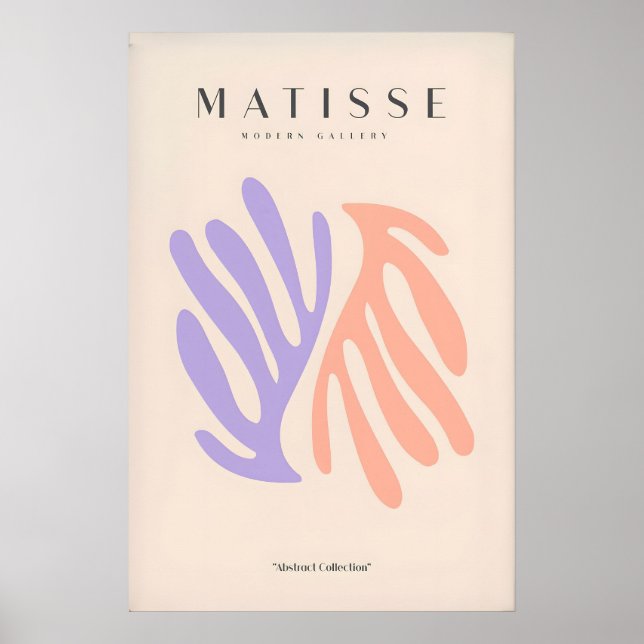 Matisse Art Prints - Purple Peach Abstract Leaves (Front)