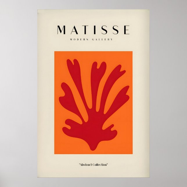 Matisse Art Prints - Red Leaf Abstract Orange (Front)