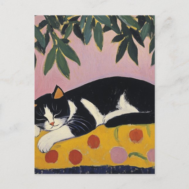 Matisse Black Cat Vintage Postcard  (Front)