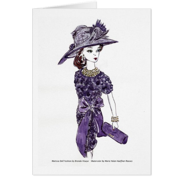 Matisse Doll Fashion Watercolor - Plum Escape (Front)