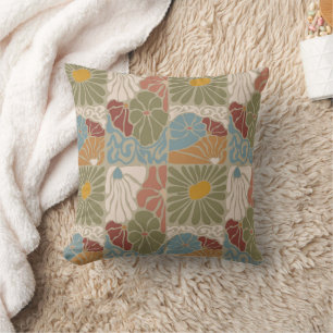 Matisse Groovy floral Art Nouveau 1970s Boho Cushion