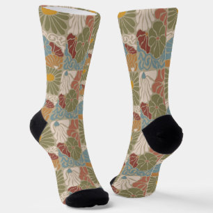 Matisse Groovy floral  Art Nouveau 1970s Boho  Socks
