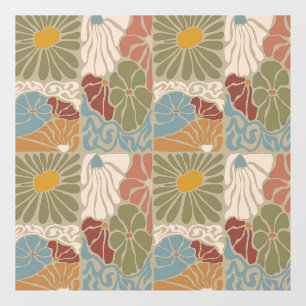 Matisse Groovy floral Art Nouveau 1970s Boho Window Cling