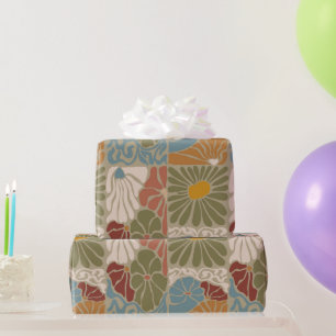 Matisse Groovy floral  Art Nouveau 1970s Wrapping Paper