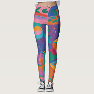 Matisse-Inspired Abstract Art Leggings