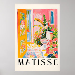 Matisse Inspired Bathroom Art Print Tropical Pink