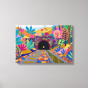 Matisse-Inspired Colourful Railway Tunnel Art Canvas Print